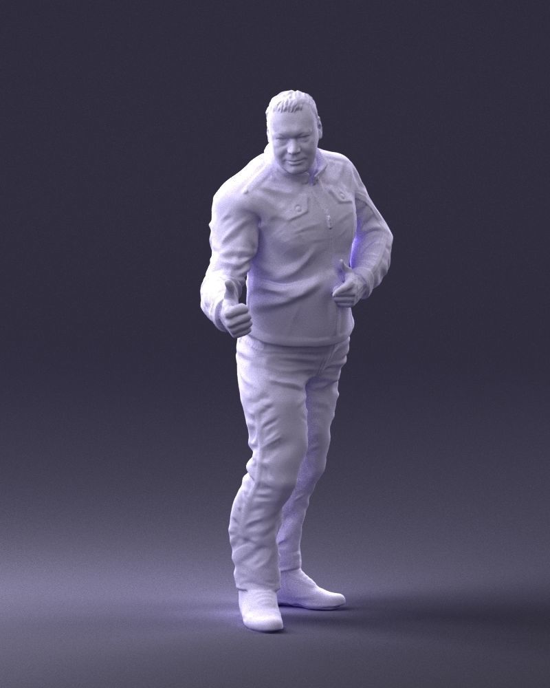 Biker in a charismatic pose 0096 3D Print Ready 3D print model_7