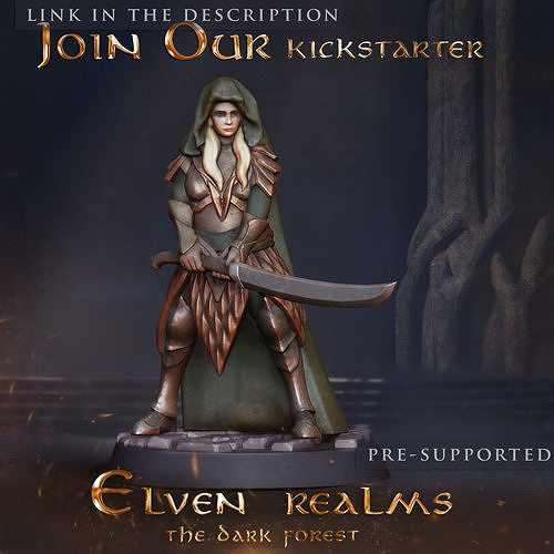 Elven Bodyguard Tabletop Miniature Free 3D print model