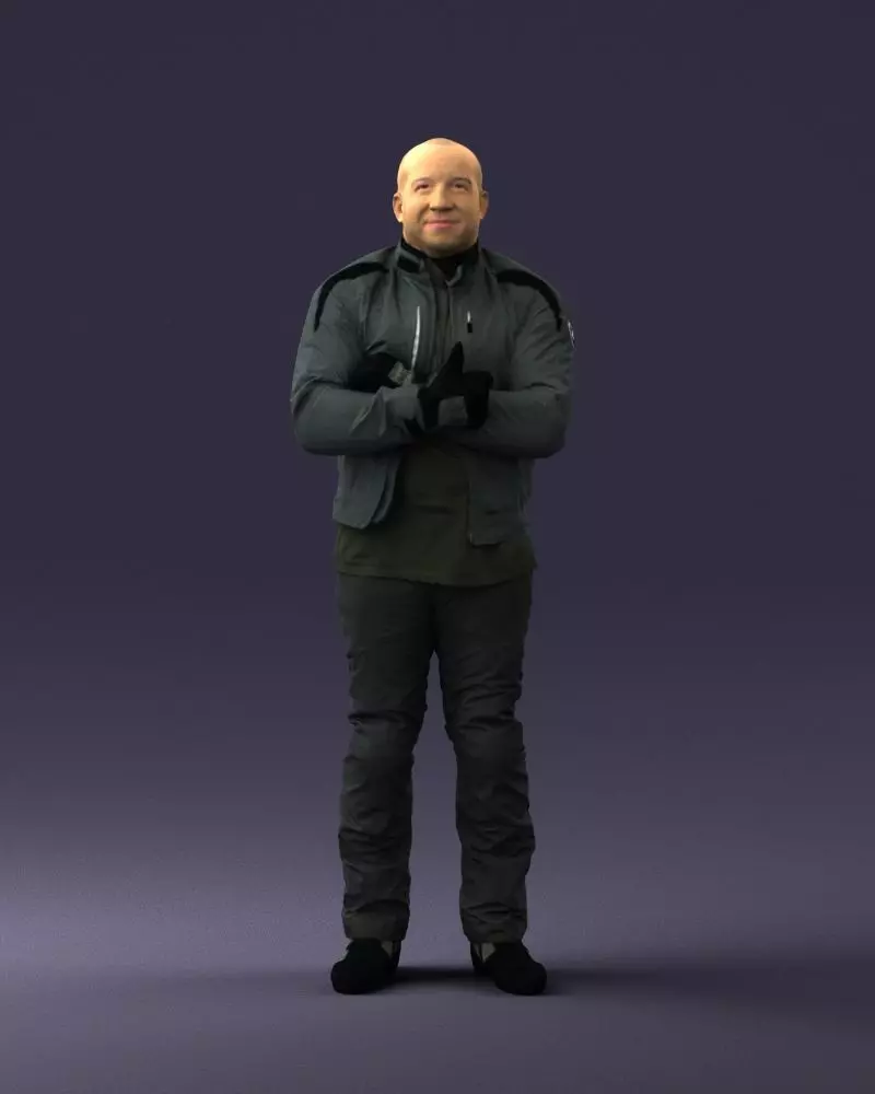 000426 Biker Male Character Arms Crossed Pose 3D Scan 3dp 3D print model