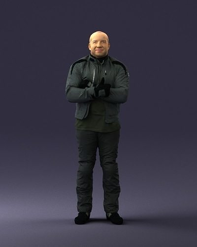 Biker in motorcycle gear 0092 3D Print Ready 3D print model
