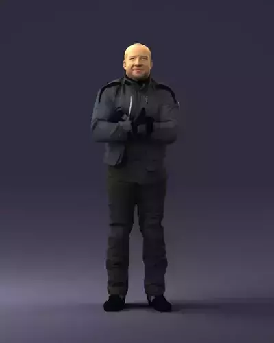 Biker in motorcycle gear 0092 3D Print Ready 3D print model
