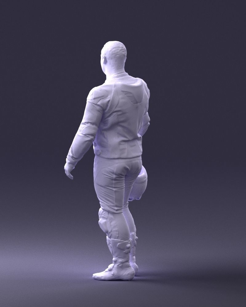 Biker in motorcycle gear and helmet 0086 3D Print Ready 3D print model_22