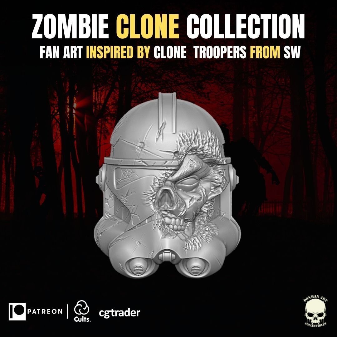 Clone Zombie Collection Fan Art heads for action figures 3D print model_20