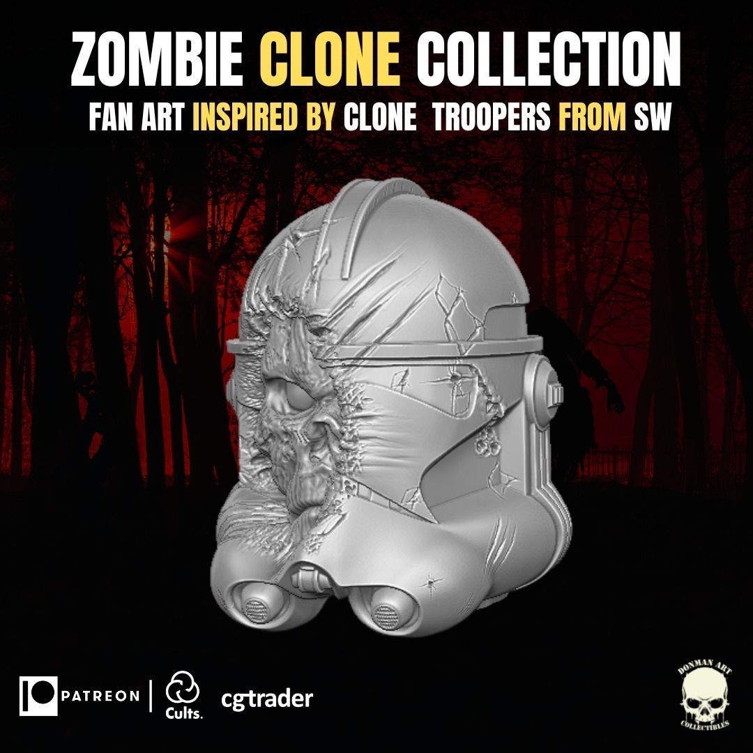 Clone Zombie Collection Fan Art heads for action figures 3D print model_13