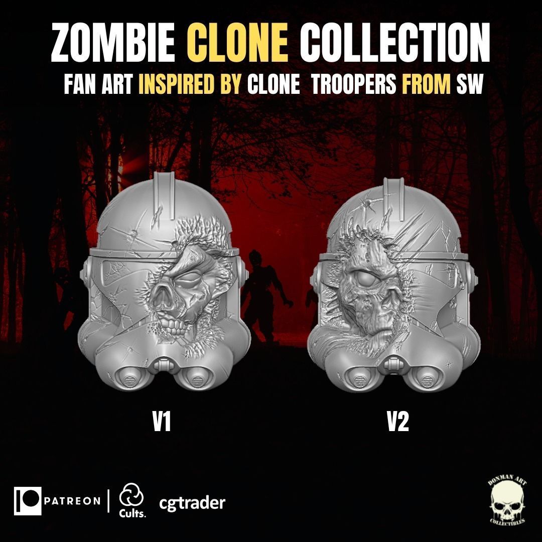 Clone Zombie Collection Fan Art heads for action figures 3D print model_19
