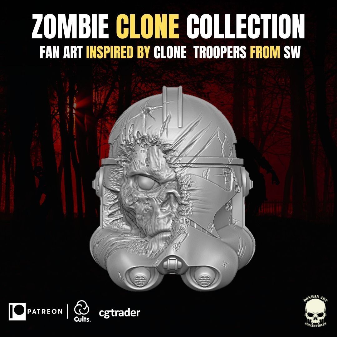 Clone Zombie Collection Fan Art heads for action figures 3D print model_10