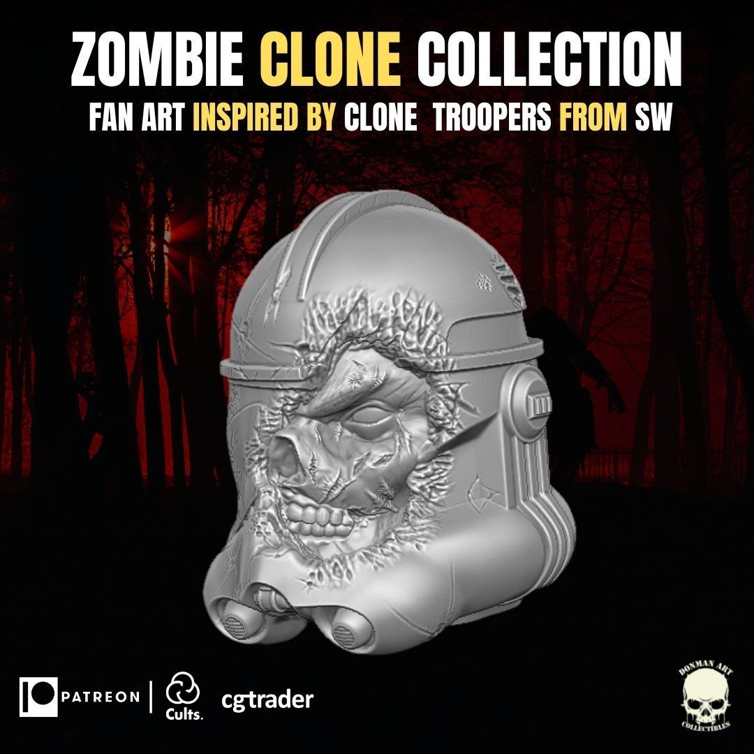 Clone Zombie Collection Fan Art heads for action figures 3D print model_15