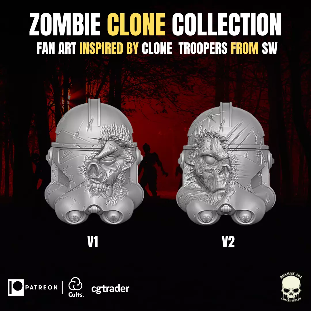 Clone Zombie Collection Fan Art heads for action figures 3D print model_0