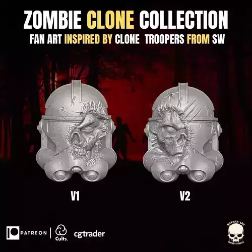 Clone Zombie Collection Fan Art heads for action figures 3D print model