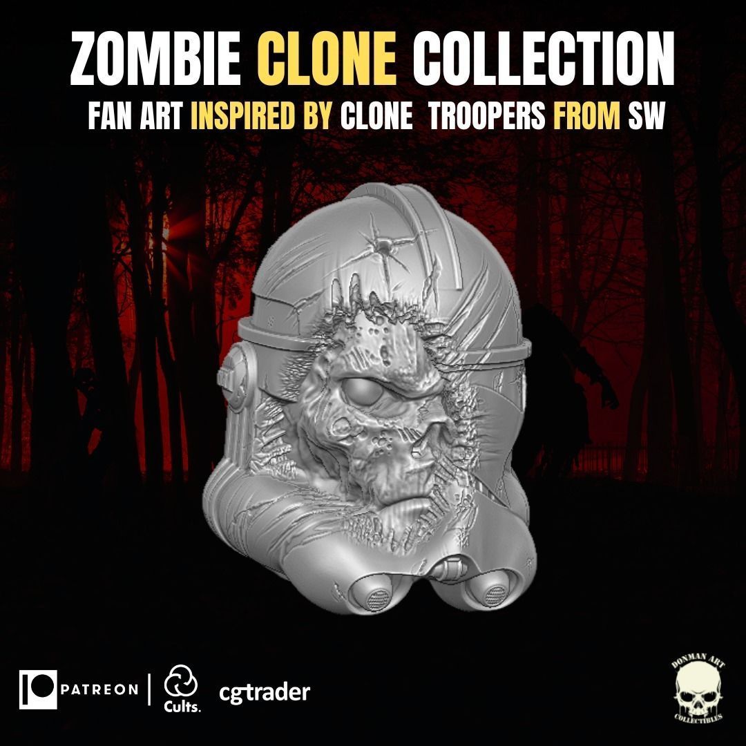 Clone Zombie Collection Fan Art heads for action figures 3D print model_17