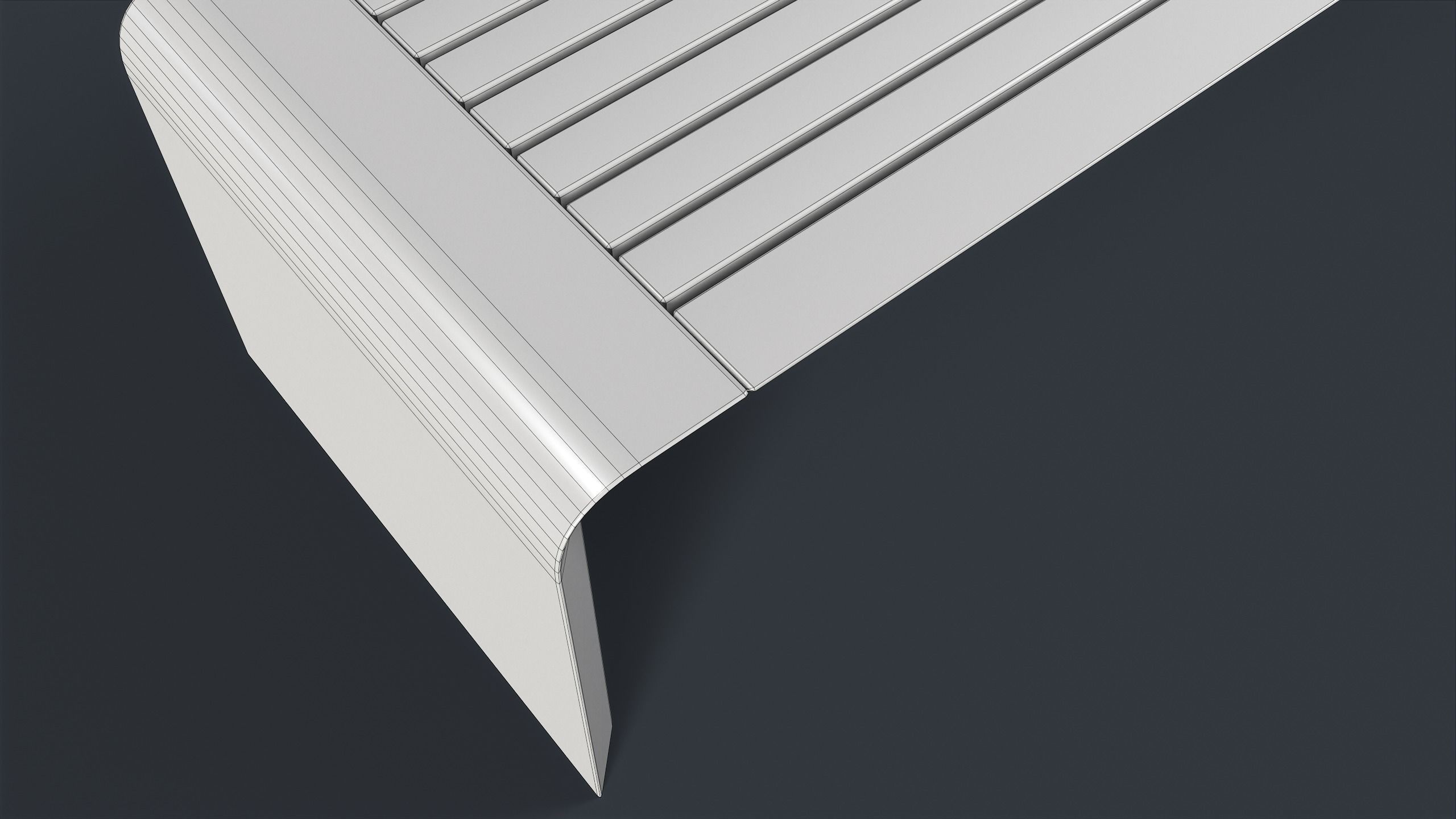 Modern Outdoor Bench 2 PBR Game Ready Low-poly 3D model_14