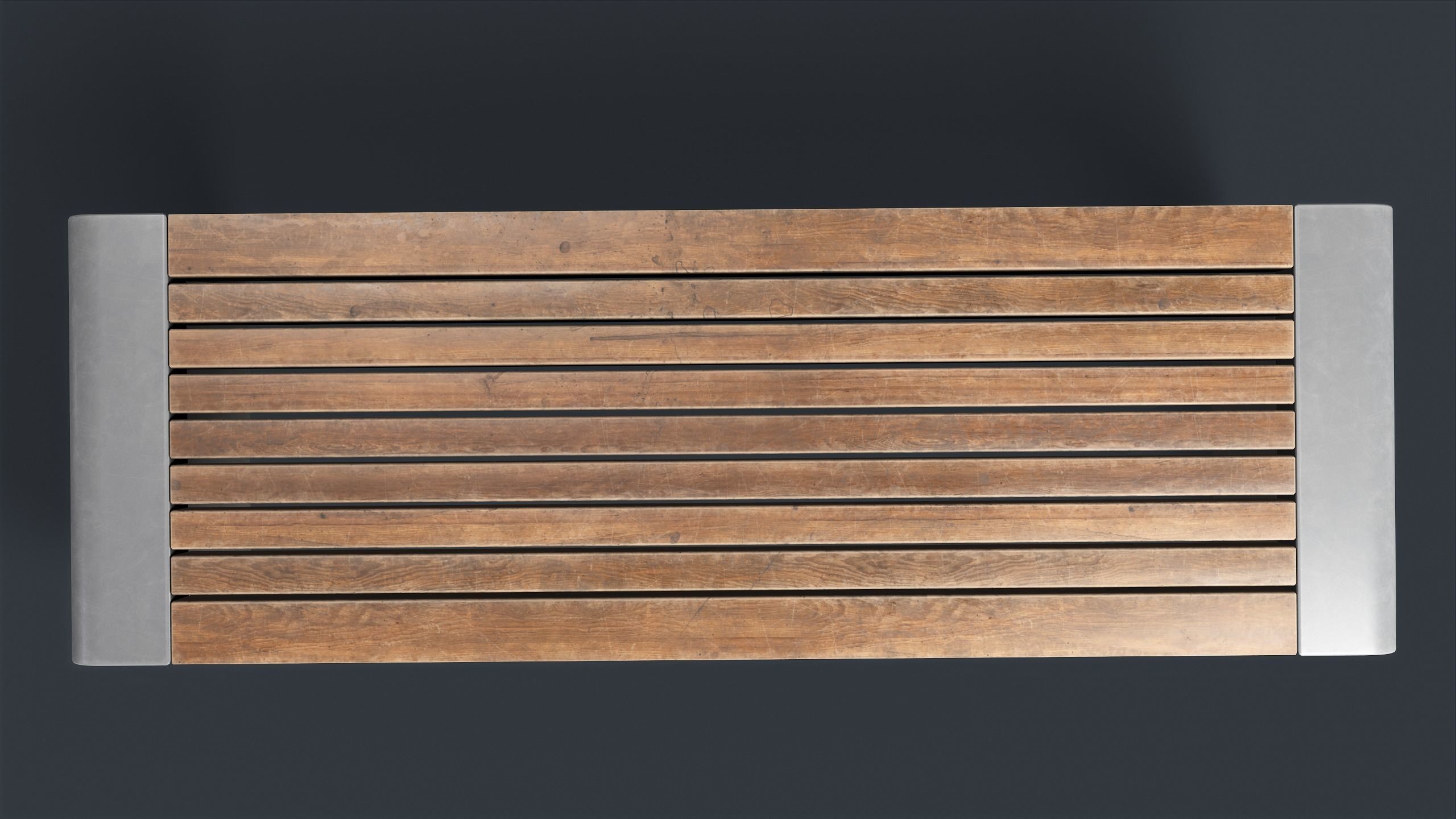 Modern Outdoor Bench 2 PBR Game Ready Low-poly 3D model_4