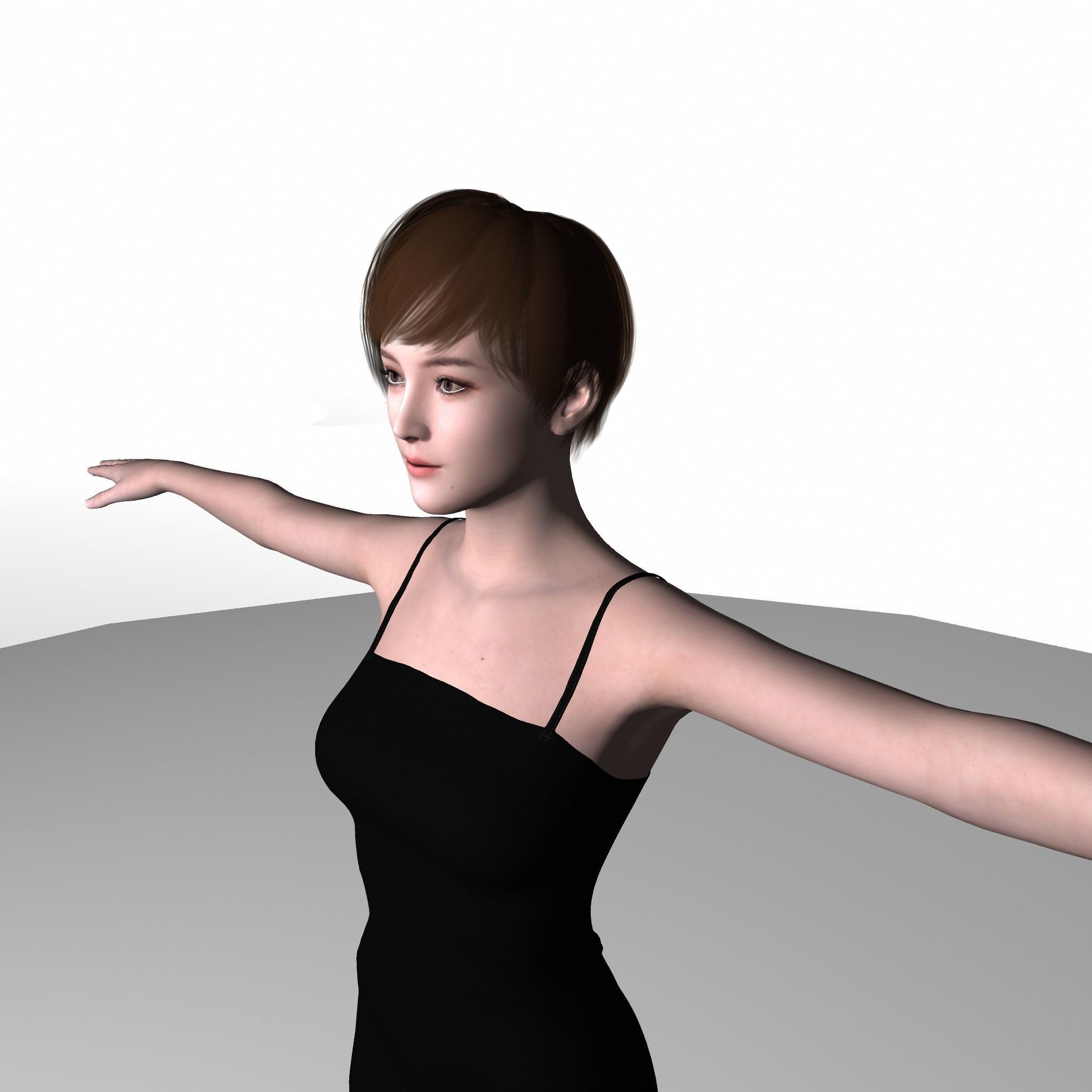 Beautiful Female character woman full body Free 3D model_2