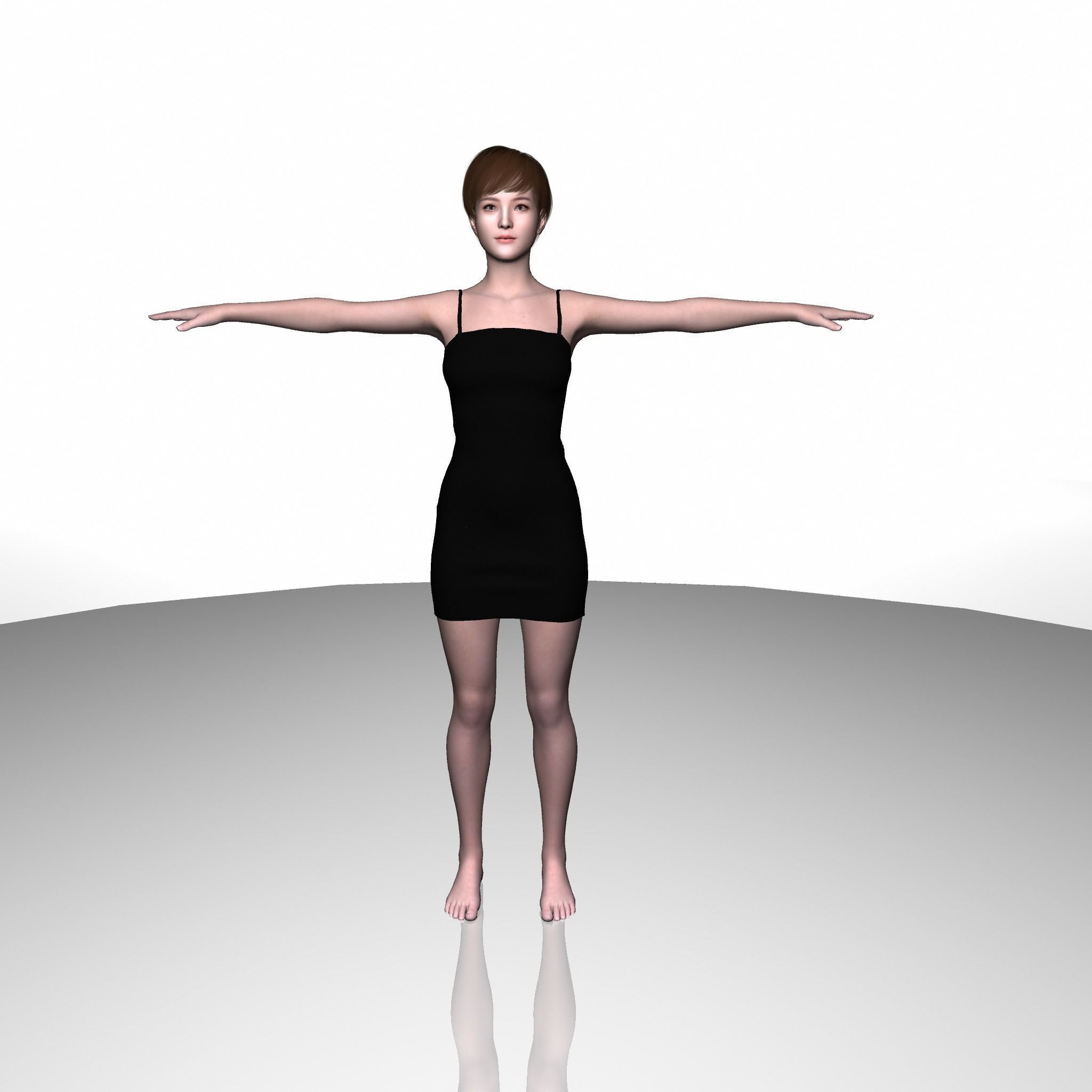 Beautiful Female character woman full body Free 3D model_1