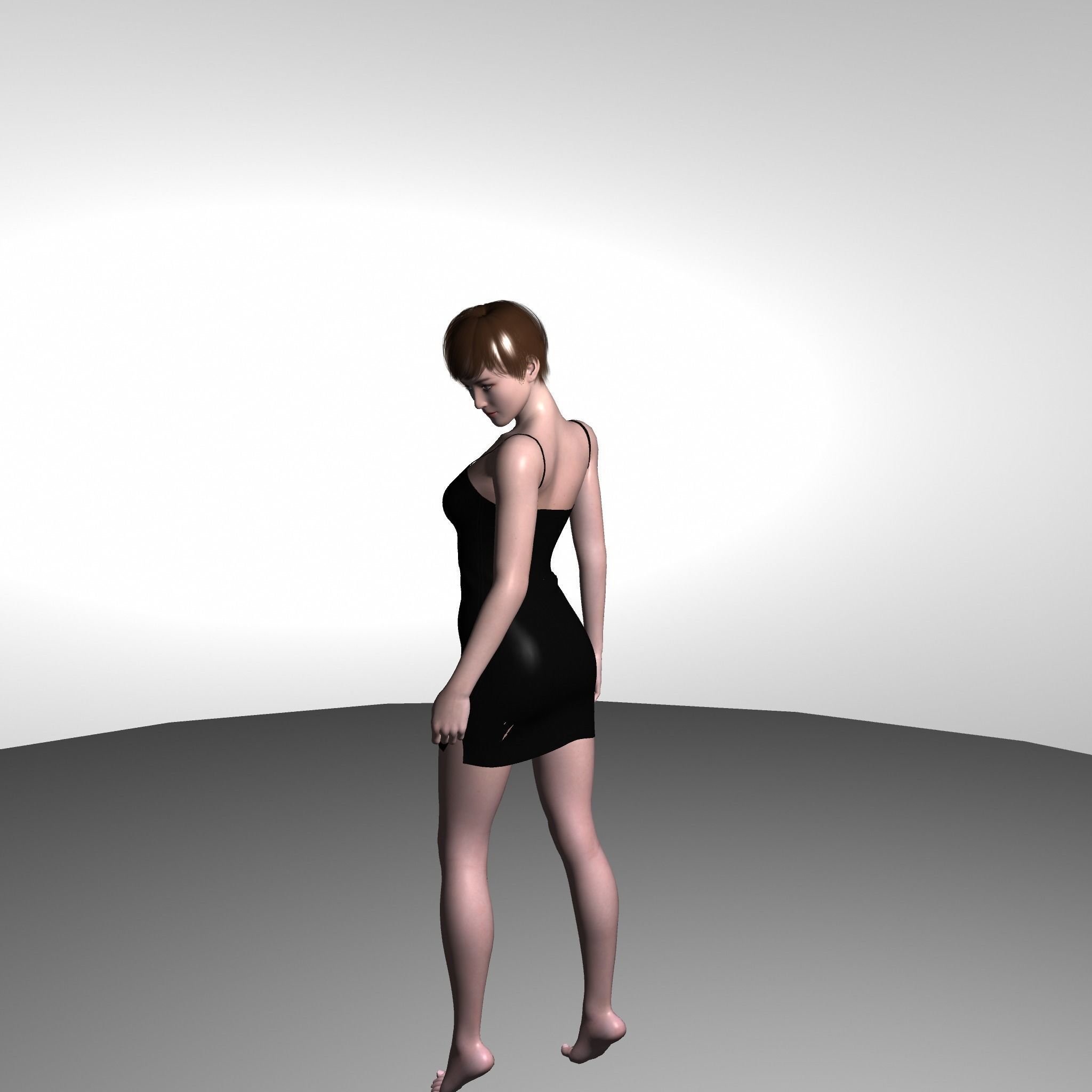 Beautiful Female character woman full body Free 3D model_4