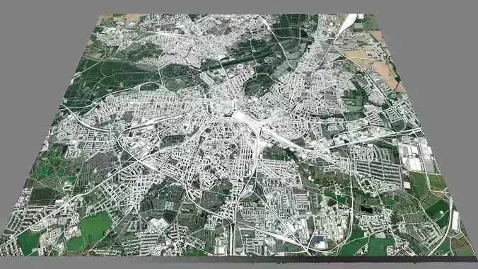 Cityscape Leipzig Germany 3D model