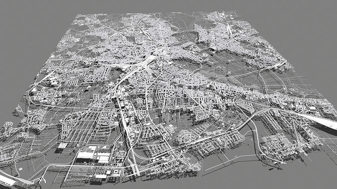Cityscape Leipzig Germany 3D model 2