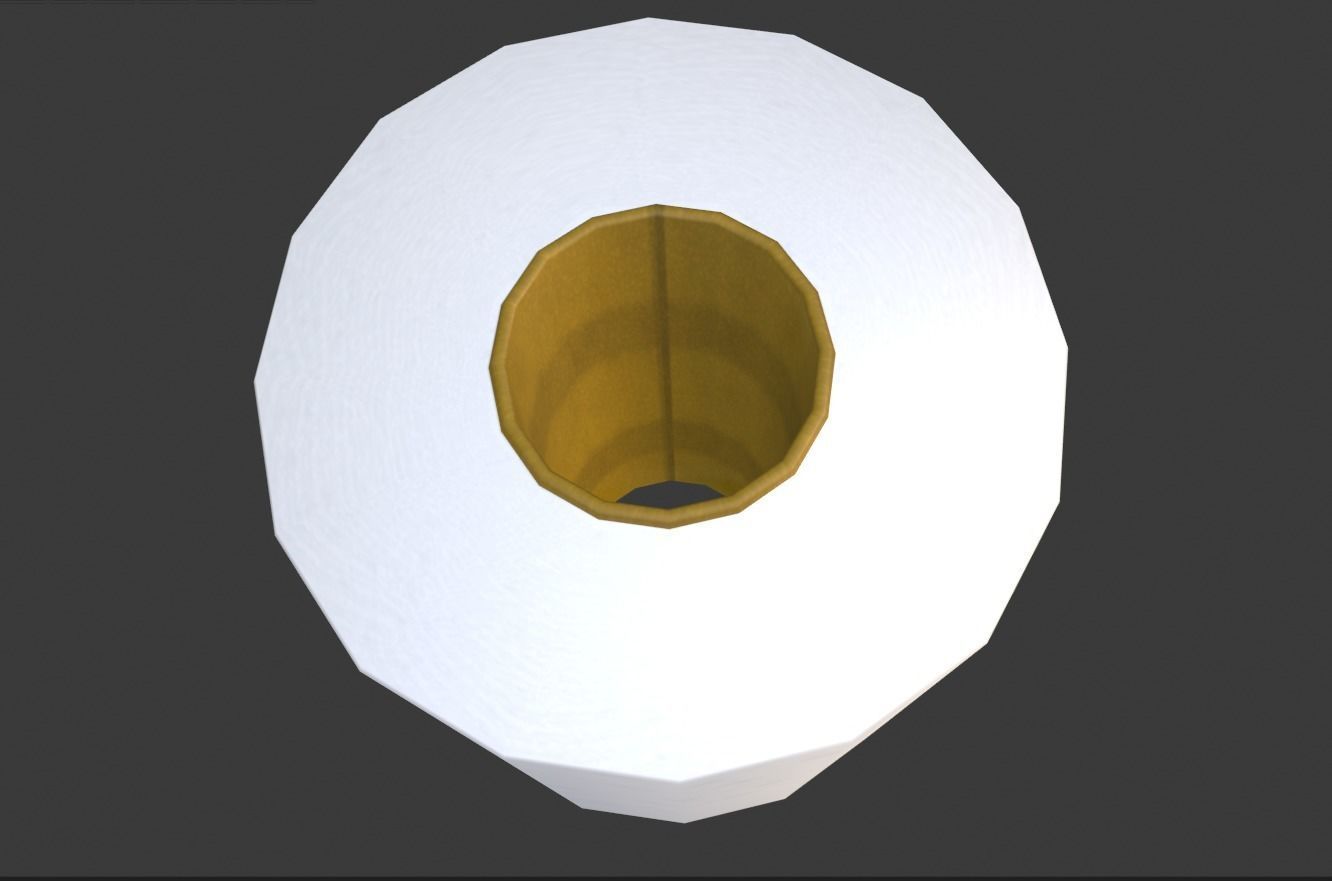 Toilet Paper and Texture Low-poly 3D model_6