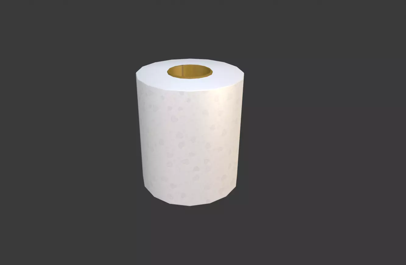 Toilet Paper and Texture Low-poly 3D model_0