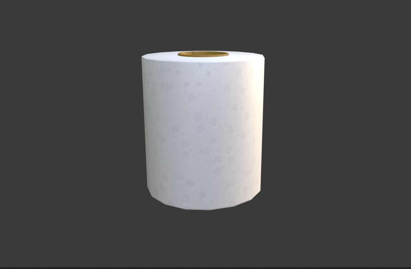 Toilet Paper and Texture Low-poly 3D model_2