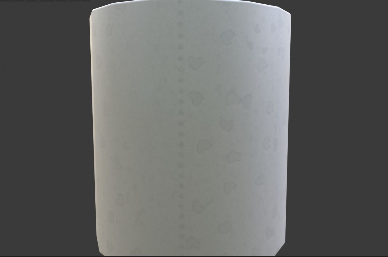 Toilet Paper and Texture Low-poly 3D model_8