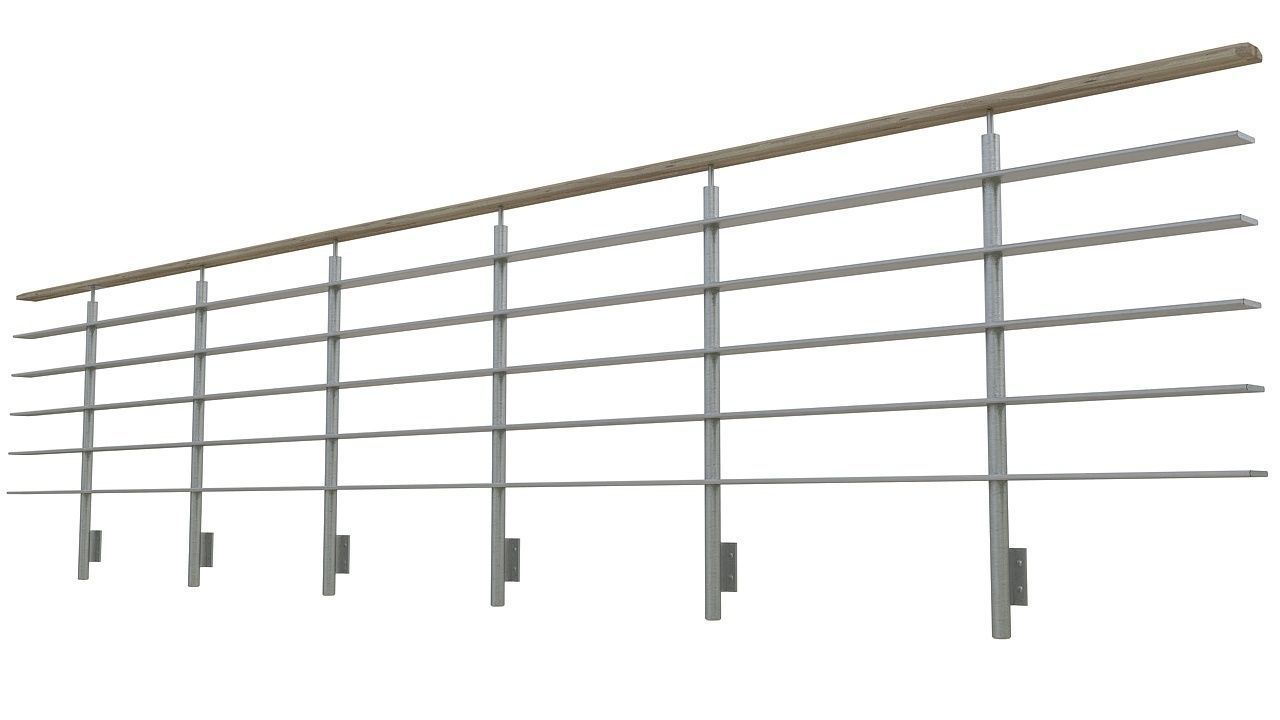 Steel pipe balcony railing 3D model_2