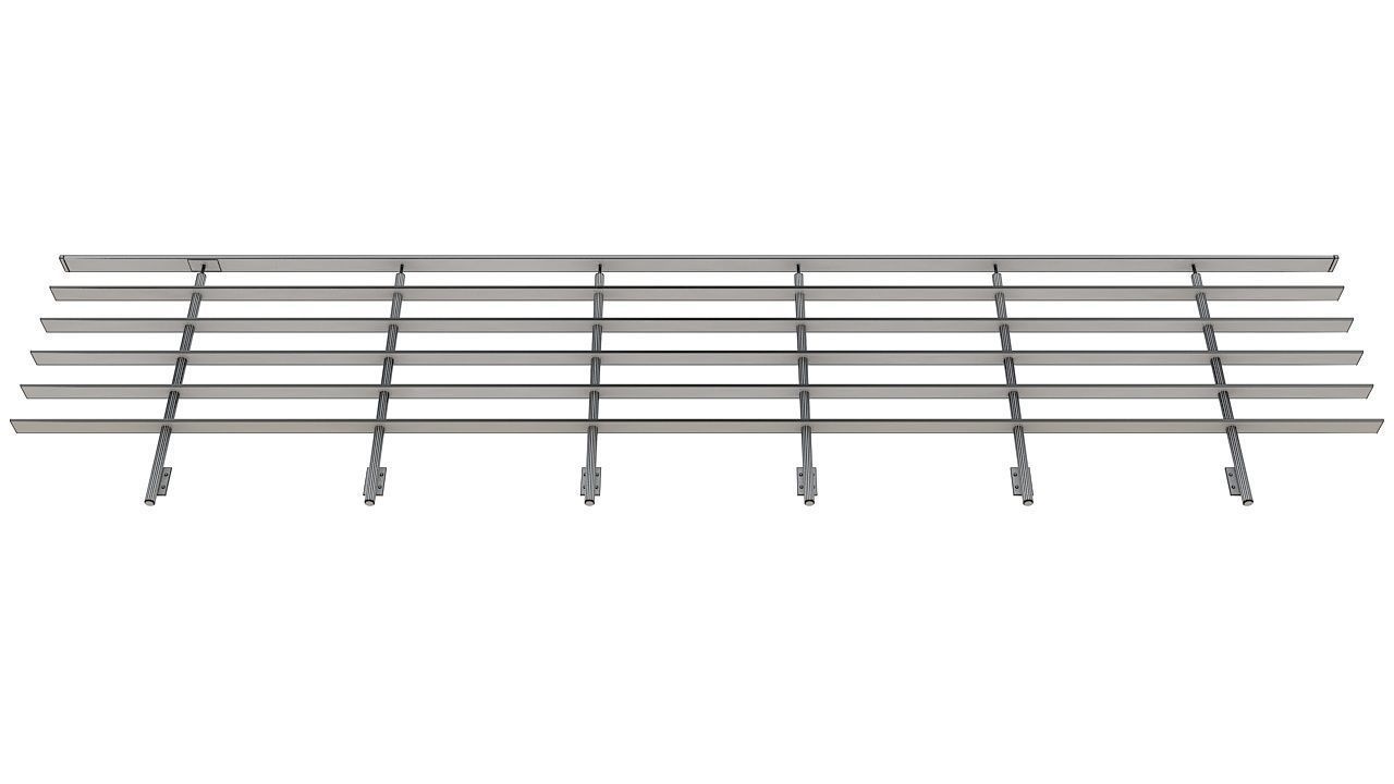 Steel pipe balcony railing 3D model_9