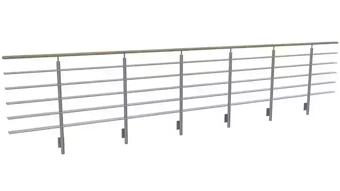 Steel pipe balcony railing 3D model
