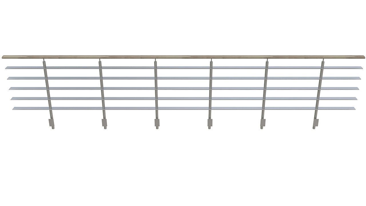 Steel pipe balcony railing 3D model_4