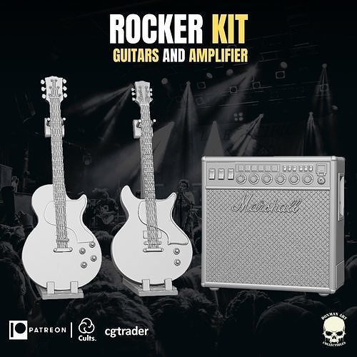 Rocker Kit for action figures 3D print model