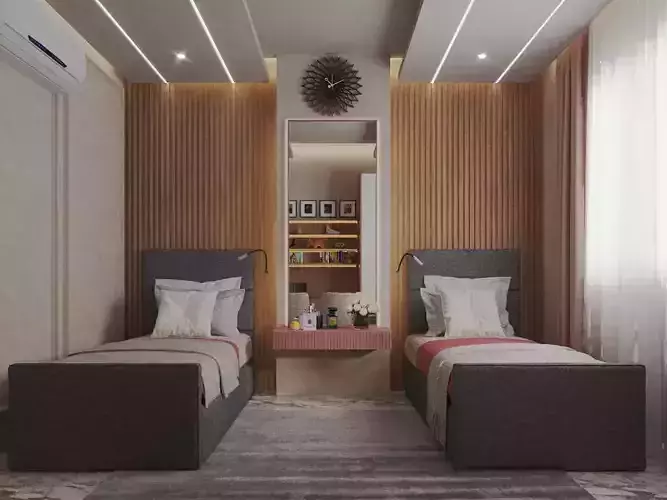 Bedroom 3D model interior scene Free 3D model
