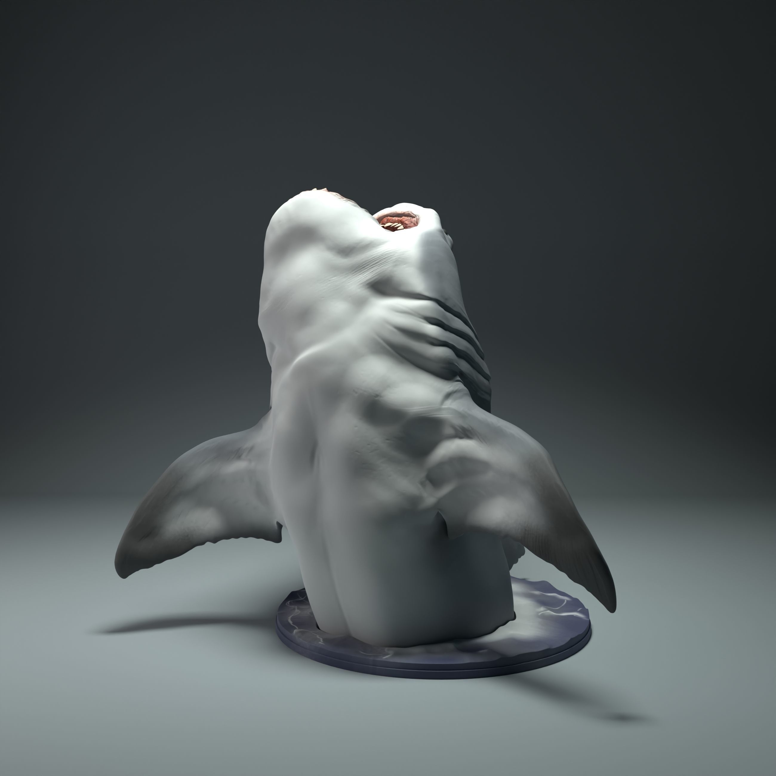 Great White Shark Breach for 3D Printing 3D print model_3