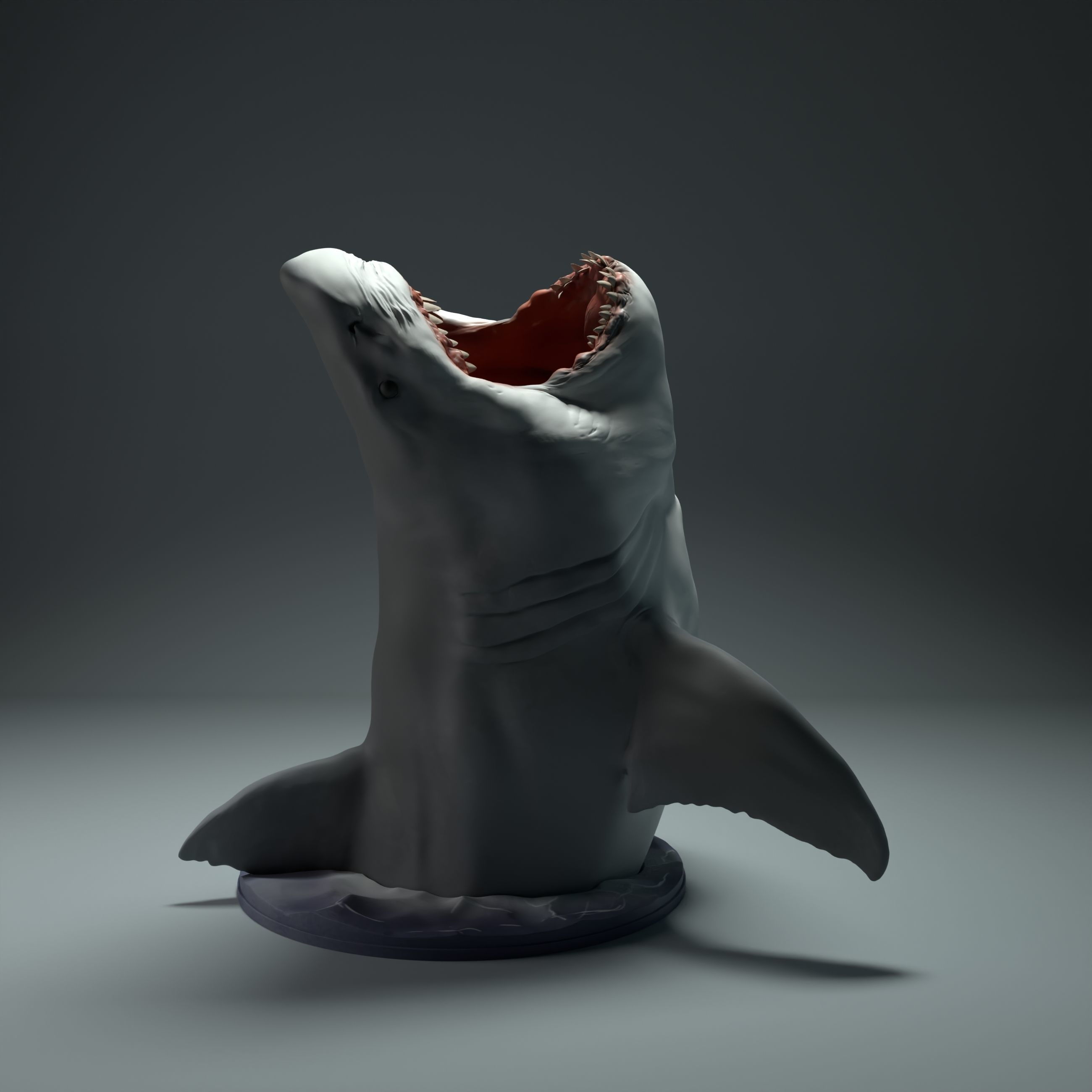 Great White Shark Breach for 3D Printing 3D print model_1