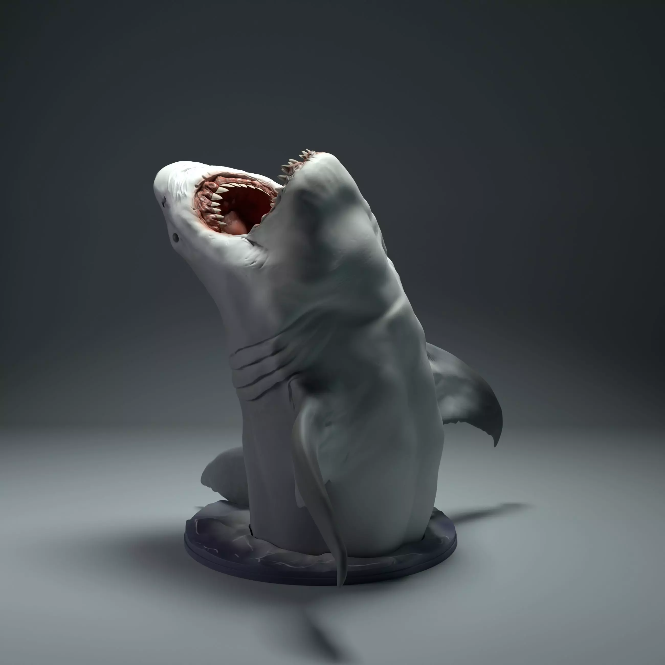 Great White Shark Breach for 3D Printing 3D print model_0