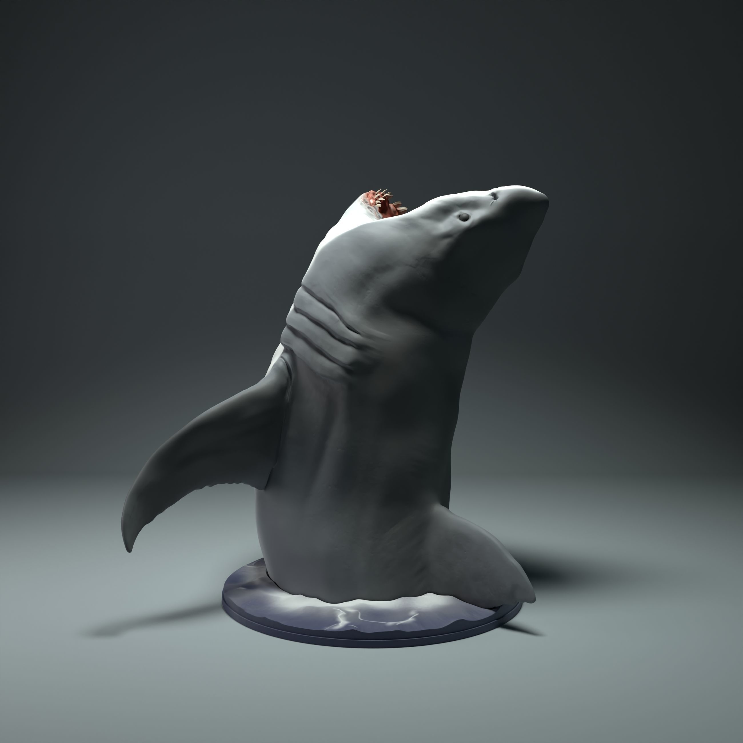 Great White Shark Breach for 3D Printing 3D print model_2