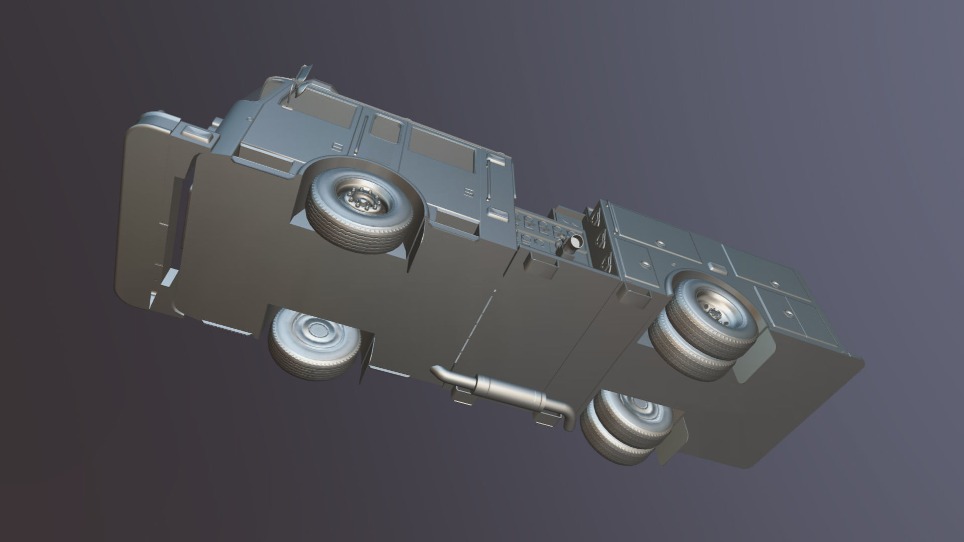 Generic fire truck Low-poly 3D model_34