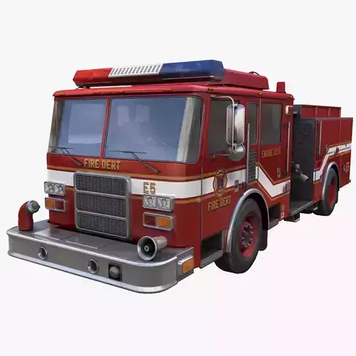 Generic fire truck Low-poly 3D model