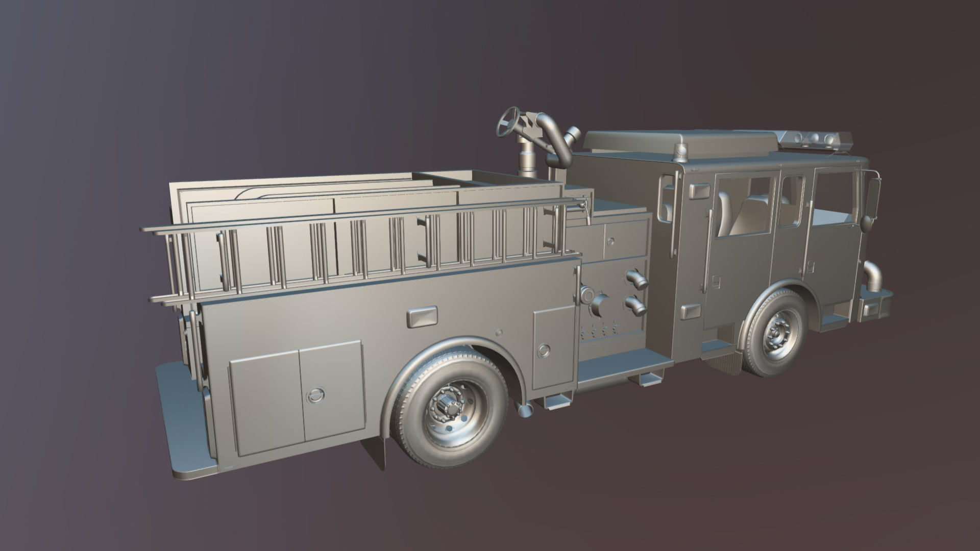 Generic fire truck Low-poly 3D model_31