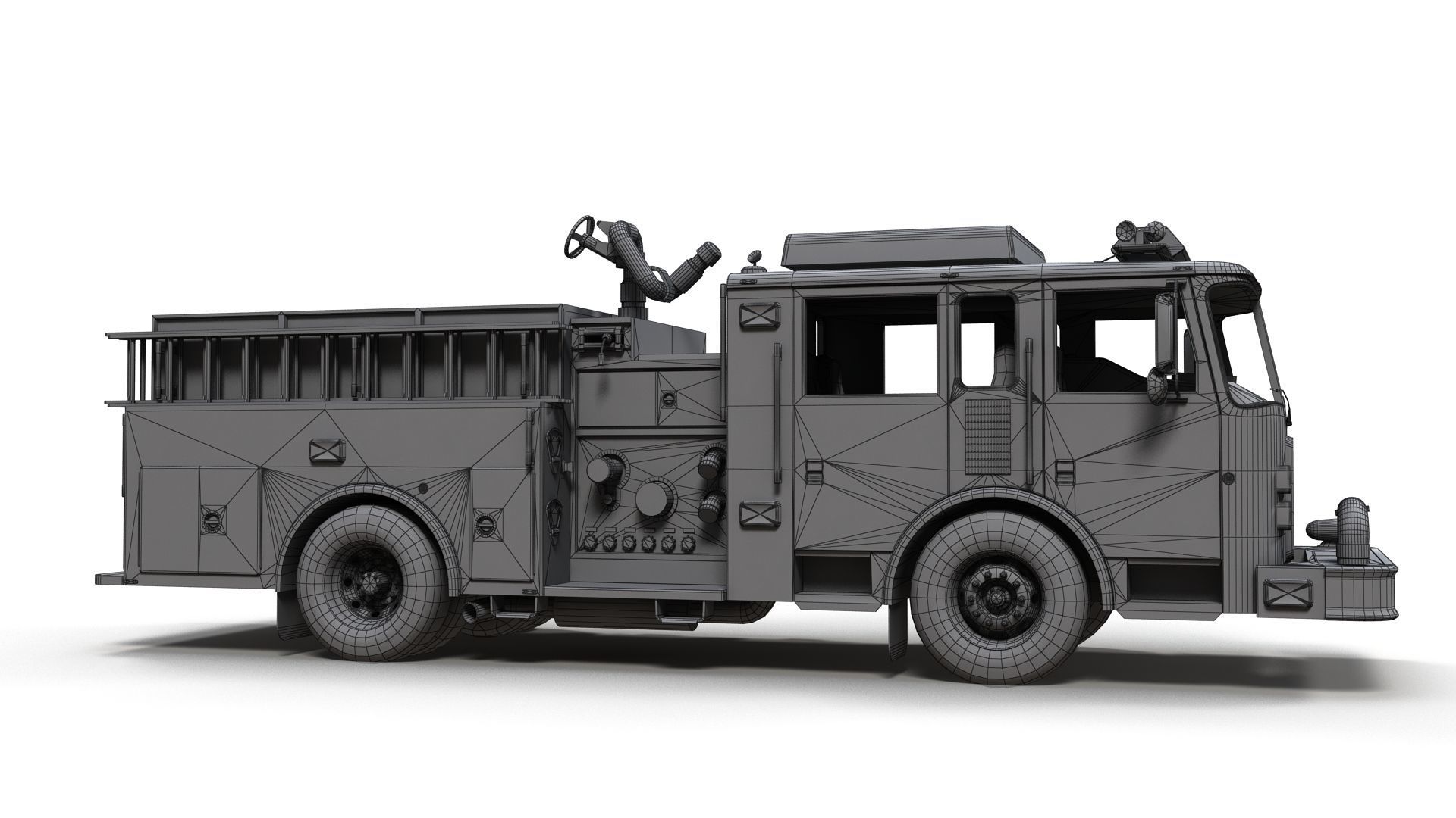 Generic fire truck Low-poly 3D model_13