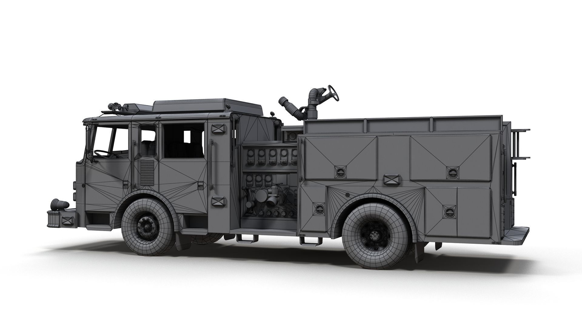 Generic fire truck Low-poly 3D model_12