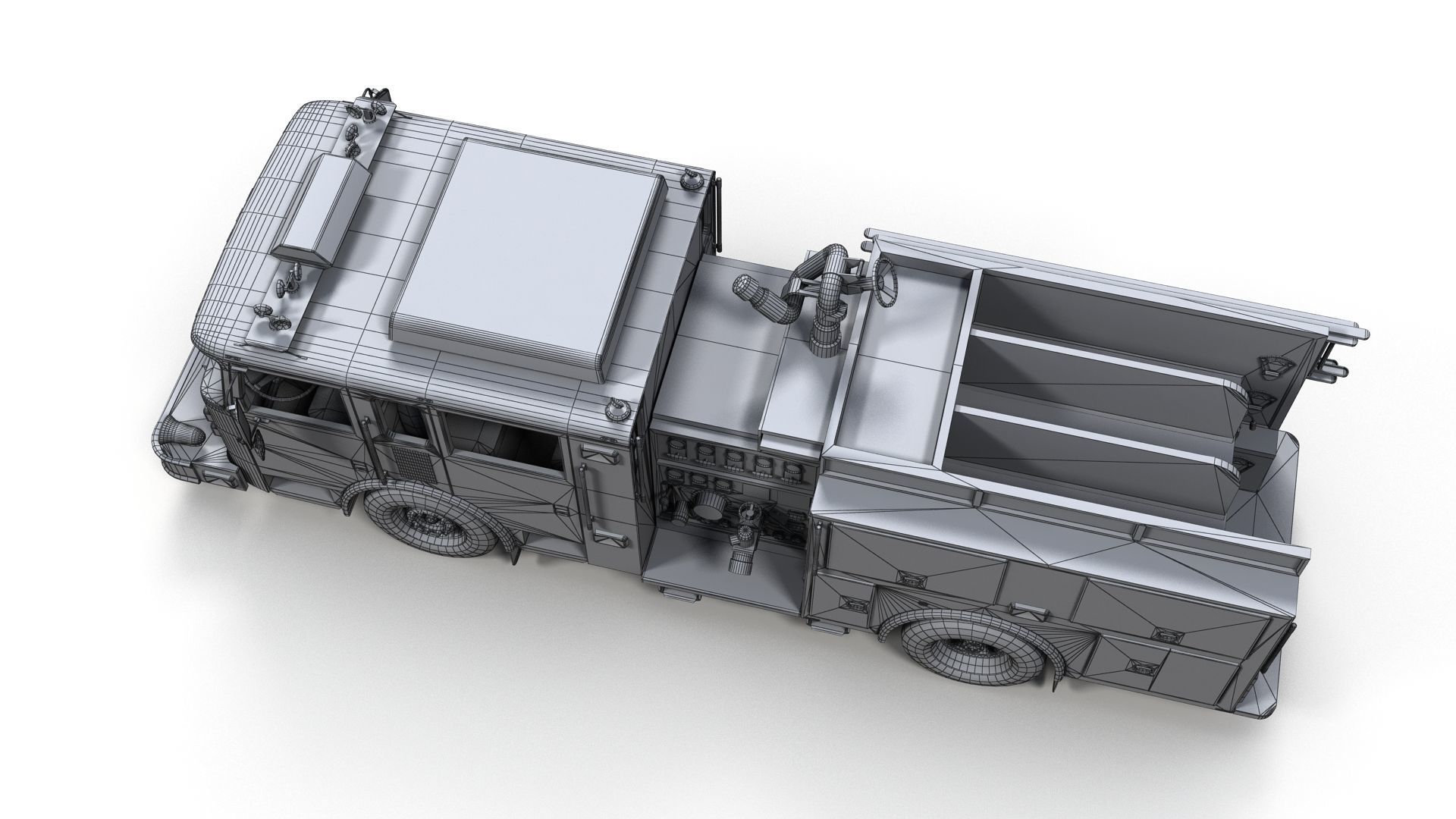 Generic fire truck Low-poly 3D model_11