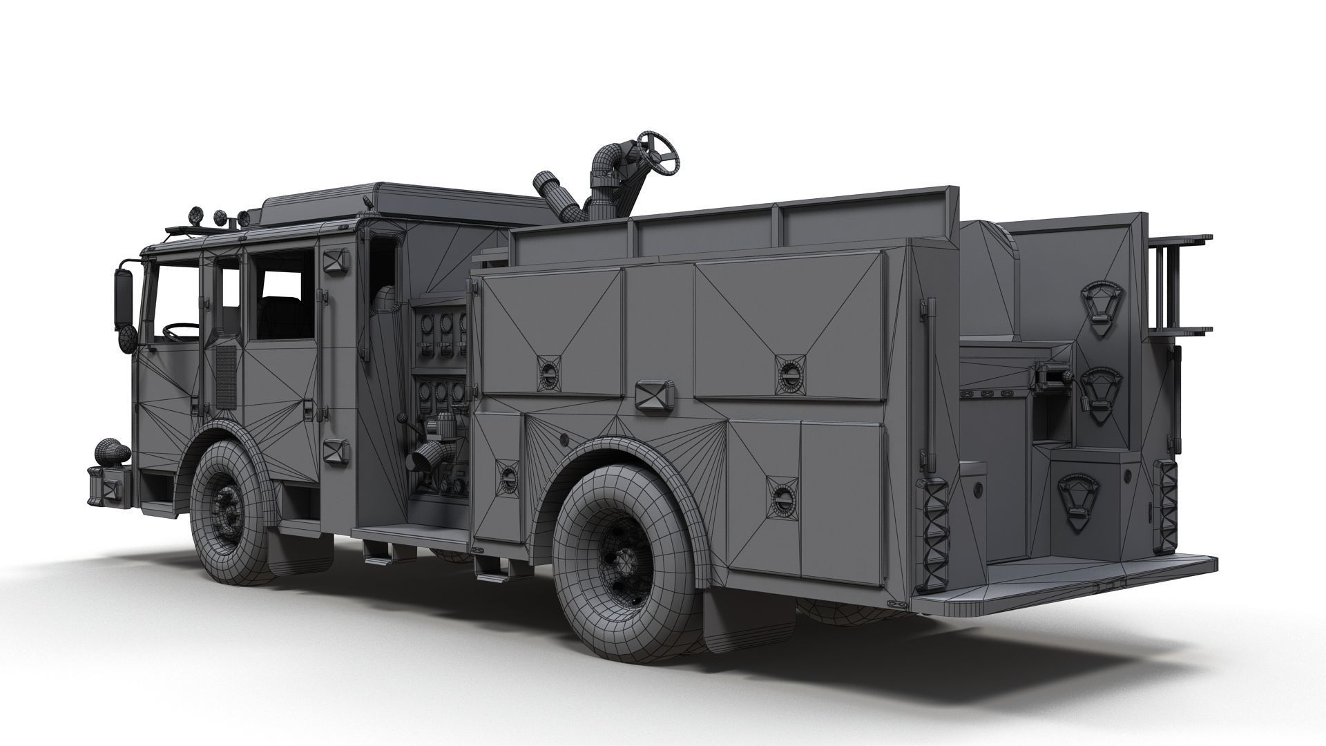 Generic fire truck Low-poly 3D model_15