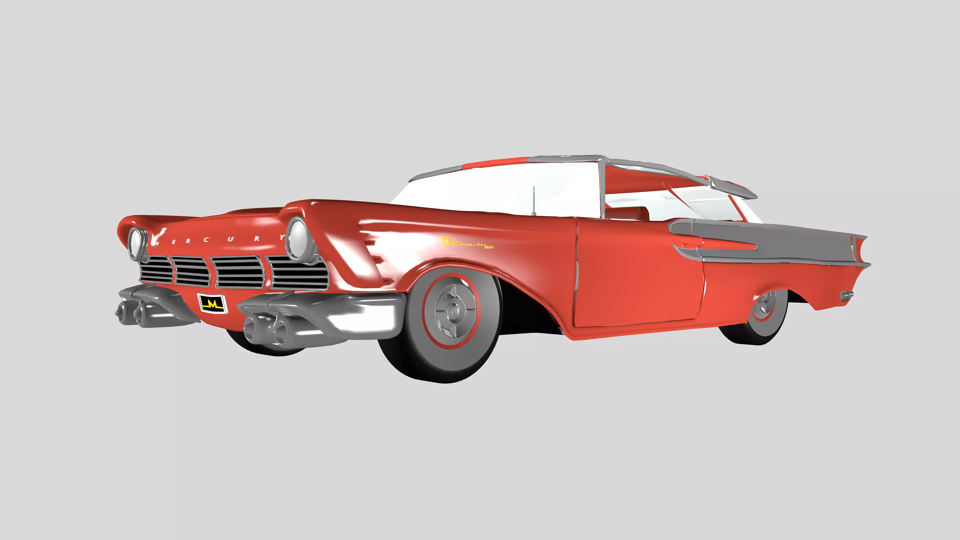 1956 Mercury XM Turnpike Cruiser car rigged Low-poly 3D model
