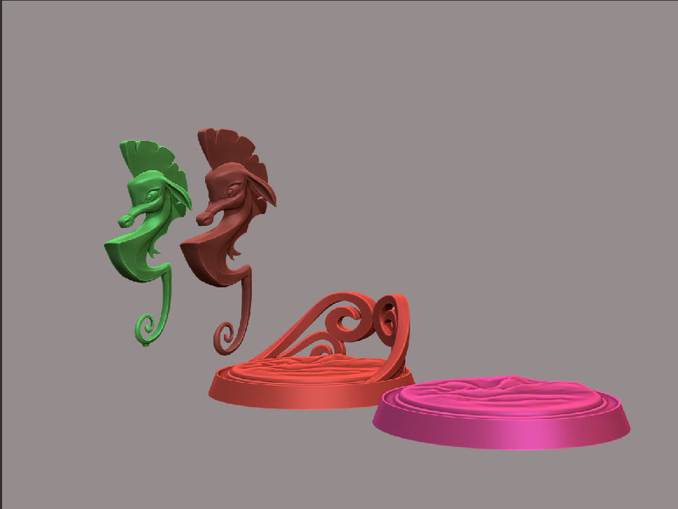 Seahorse disney style 3D print model_10