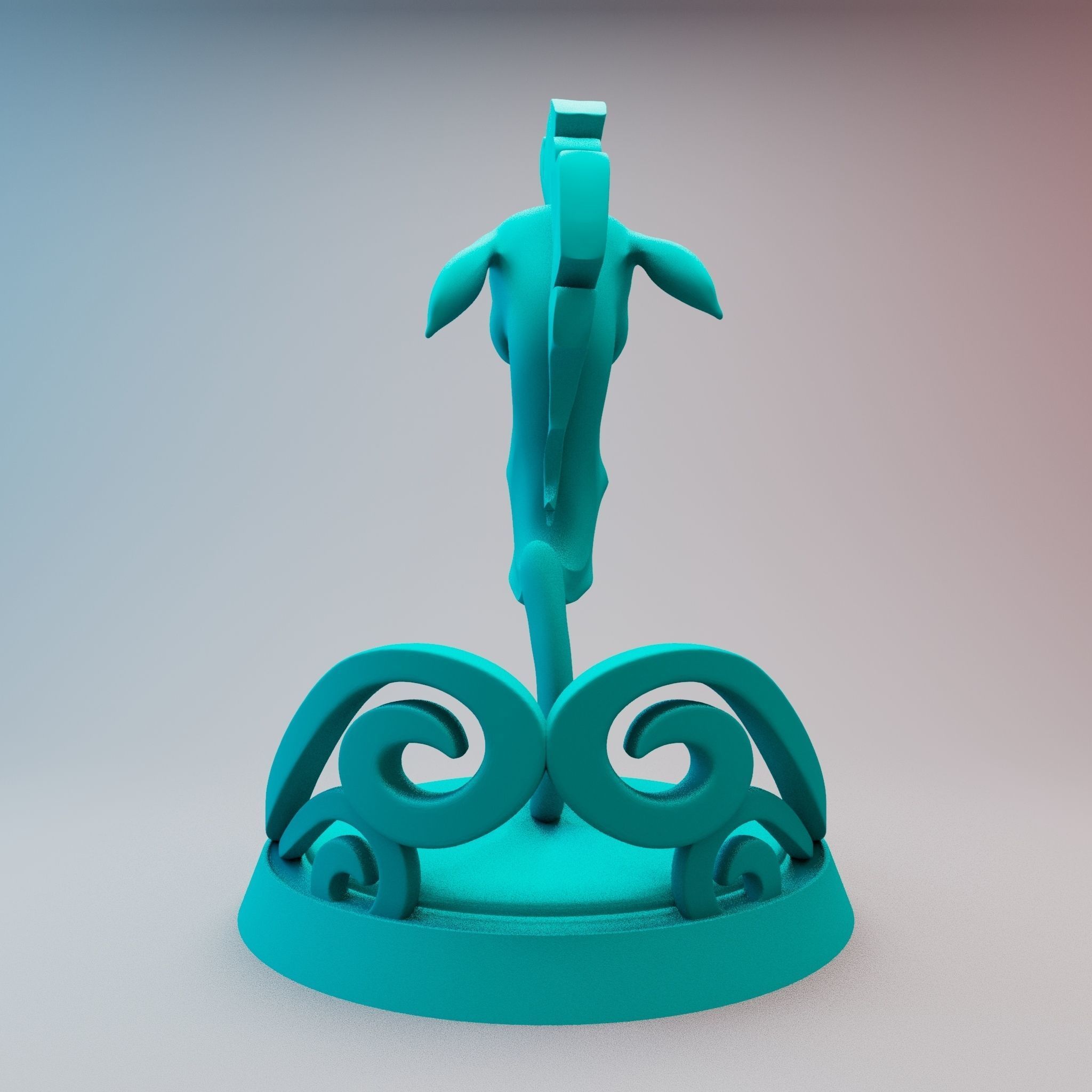 Seahorse disney style 3D print model_7