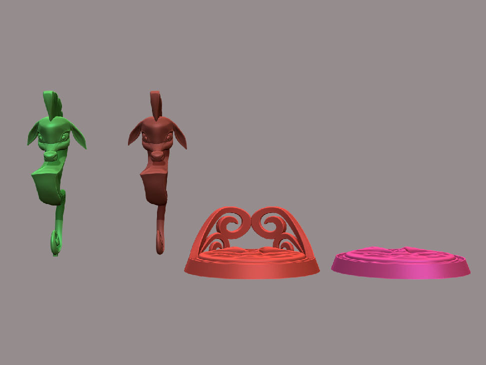 Seahorse disney style 3D print model_9