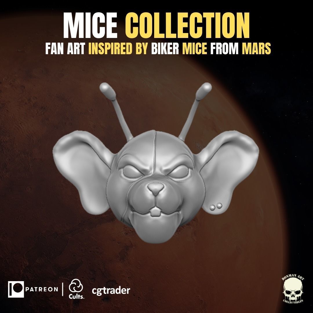Mice collection fan art heads inspired by Biker Mice From Marss 3D print model_13
