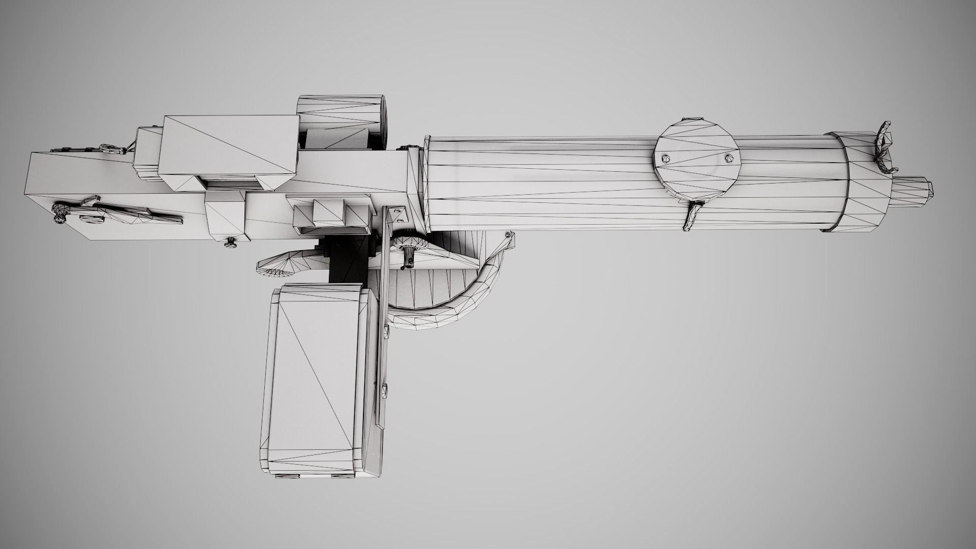 Machinegun  post-apocalypse turret Maxim  da1 rf1 Low-poly 3D model_19