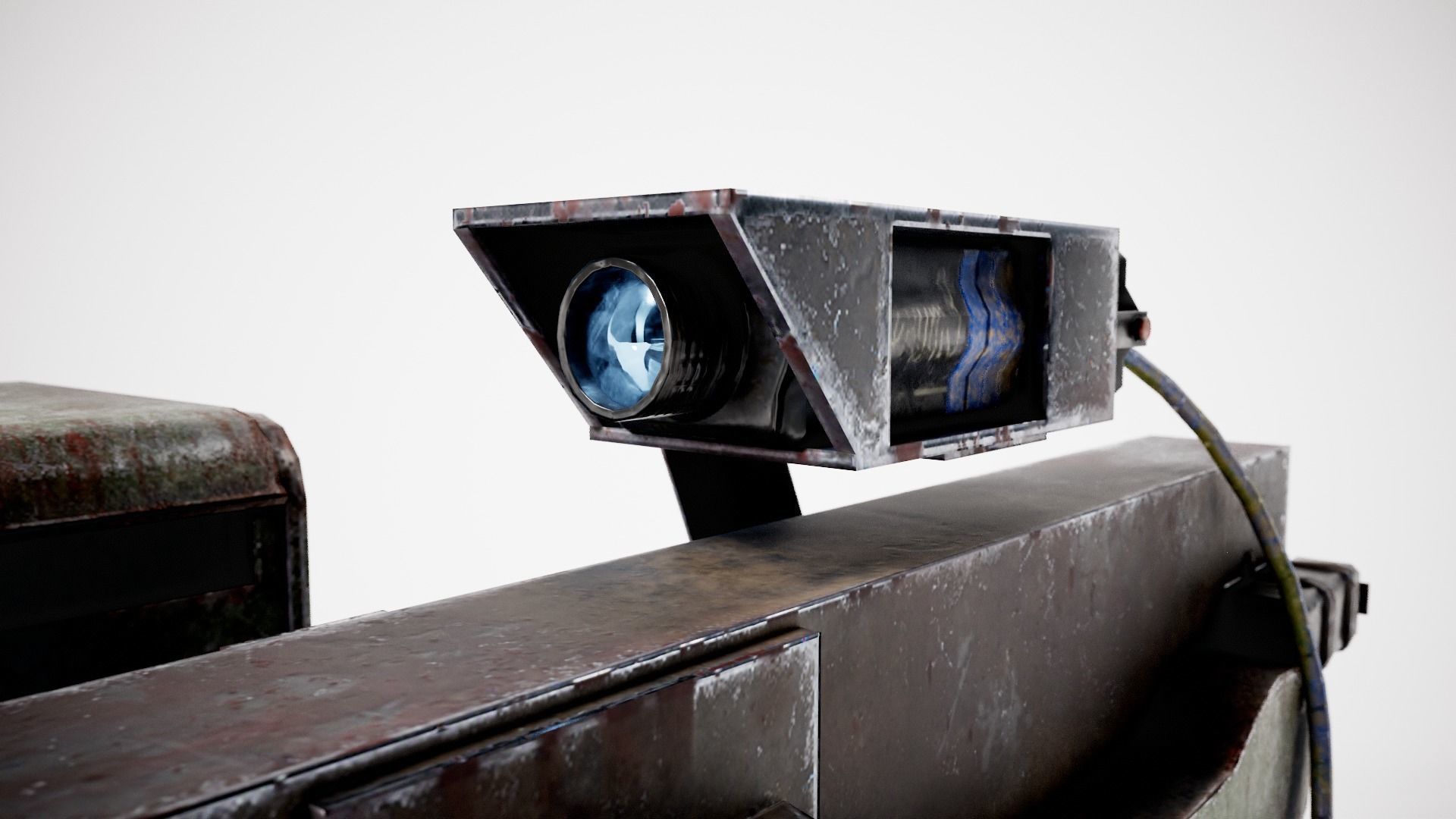 Machinegun  post-apocalypse turret Maxim  da1 rf1 Low-poly 3D model_11