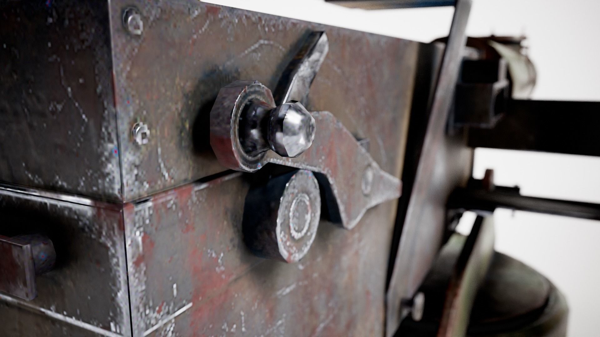 Machinegun  post-apocalypse turret Maxim  da1 rf1 Low-poly 3D model_14